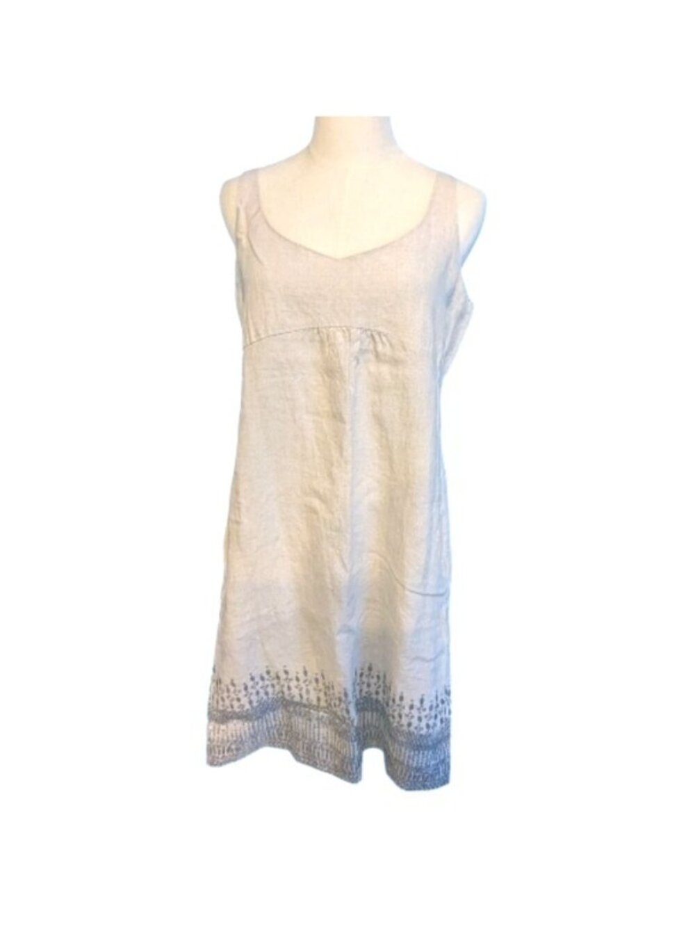 Eileen Fisher Organic Linen Gray Sequin Dress 8 - Picture 2 of 6